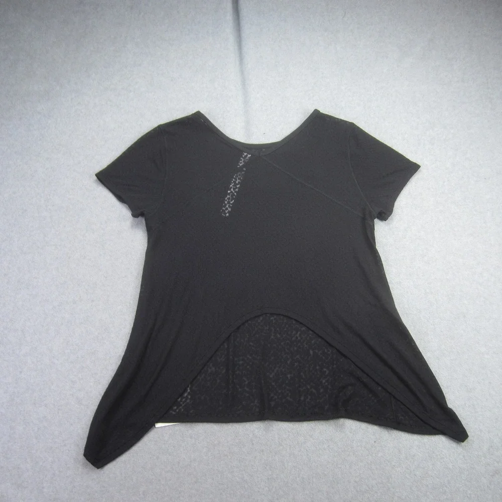 Lululemon Loop Around Shirt Womens 2 Black Swiftly Tech‎ Lace Athletic Yoga  Tee